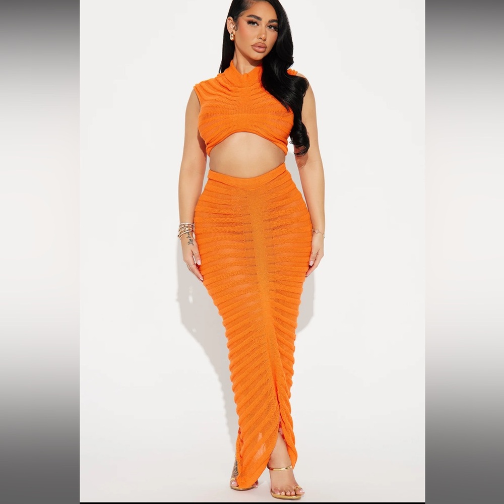 Key West Skirt Set - Orange - Size Small